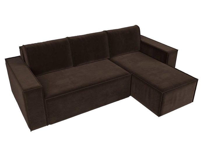 Угловой диван-кровать Куба темно-коричневого цвета