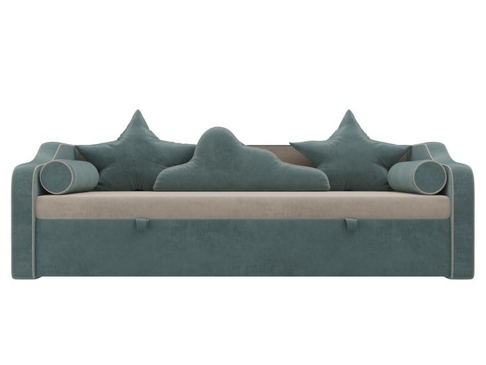 Прямой диван-кровать Рико бирюзового цвета - купить Прямые диваны по цене 28900.0