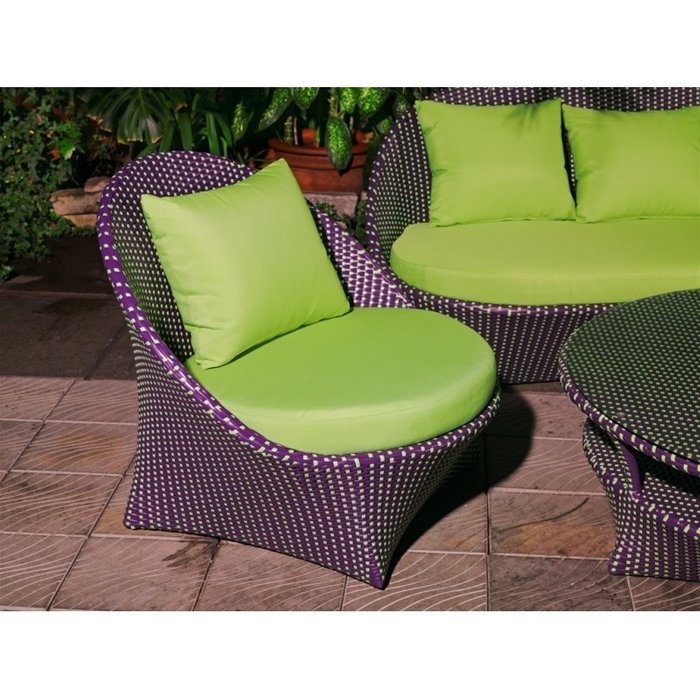 Кресло Ландыши с подушками фисташкового цвета