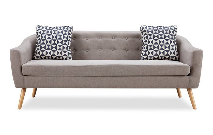 Прямой диван Florence L серо-бежевого цвета