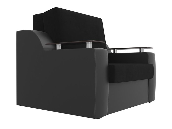 Кресло-кровать Сенатор черного цвета (ткань\экокожа)