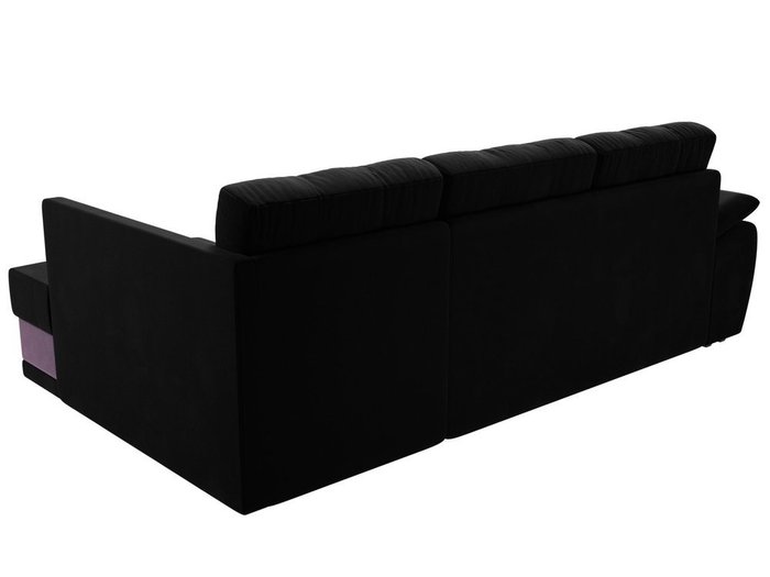 Угловой диван-кровать Нэстор прайм сиренево-черного цвета