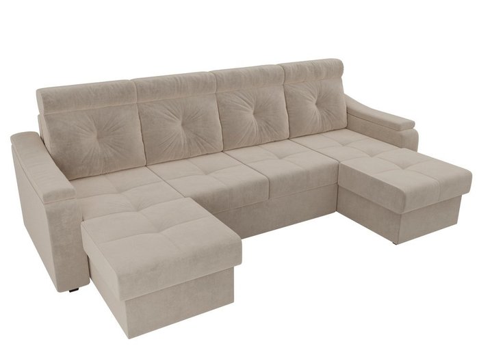Угловой диван-кровать Джастин бежевого цвета