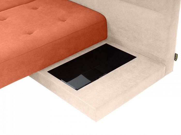 Угловой диван-кровать London бежево-оранжевого цвета
