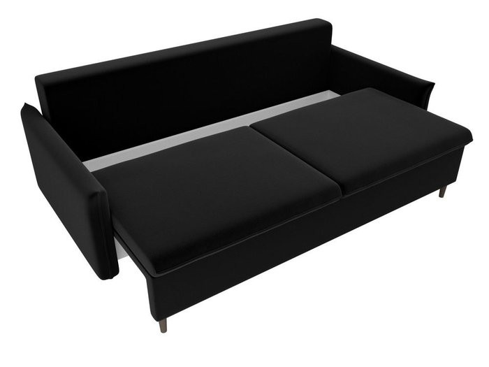 Прямой диван-кровать Хьюстон черного цвета