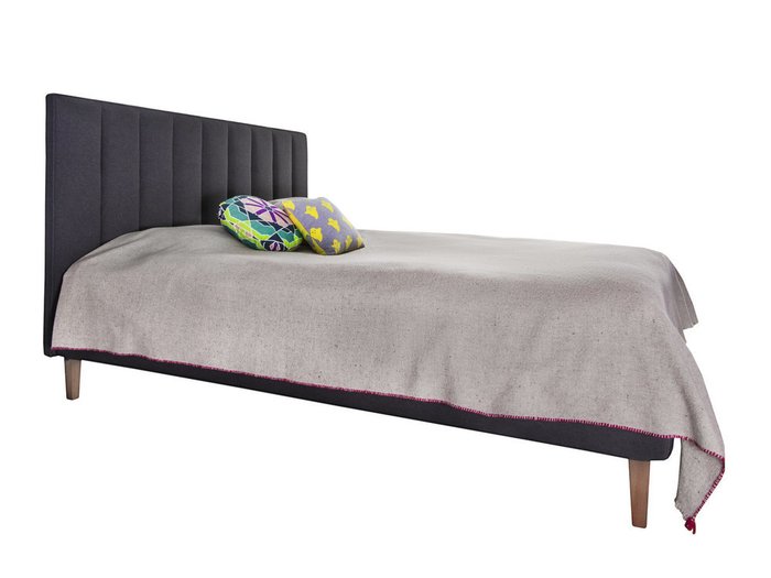 Кровать Клэр 140х200 серого цвета с подъемным механизмом 