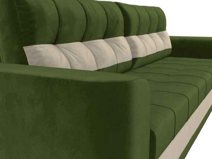 Прямой диван-кровать Честер зелено-бежевого цвета