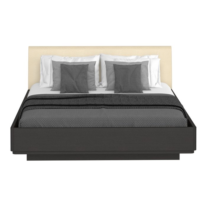 Кровать Элеонора 140х200 с изголовьем бежевого цвета и подъемным механизмом