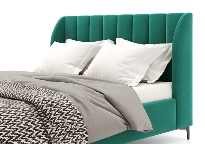 Кровать Sidoni 200х200 темно-зеленого цвета