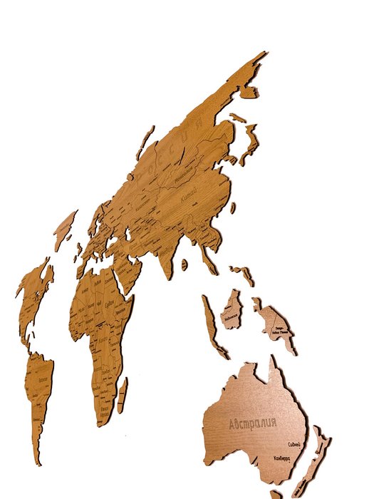 Деревянная карта Countries Rus с гравировкой цвета дуб