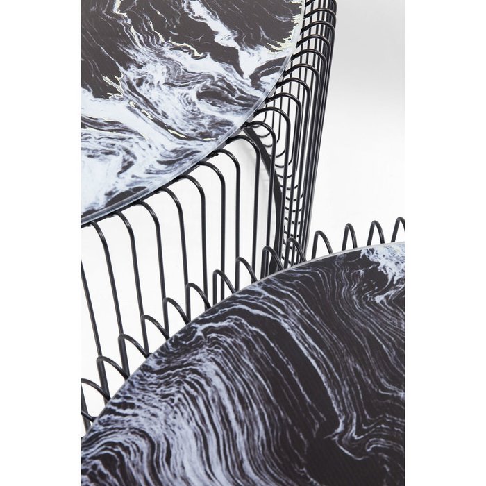 Набор из двух журнальный столиков Wire черного цвета
