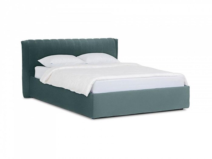 Кровать Queen Anastasia Lux серо-синего цвета 160х200 с подъемным механизмом