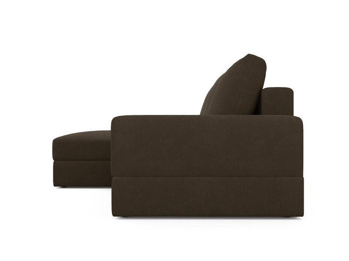 Угловой диван-кровать левый Elke темно-коричневого цвета