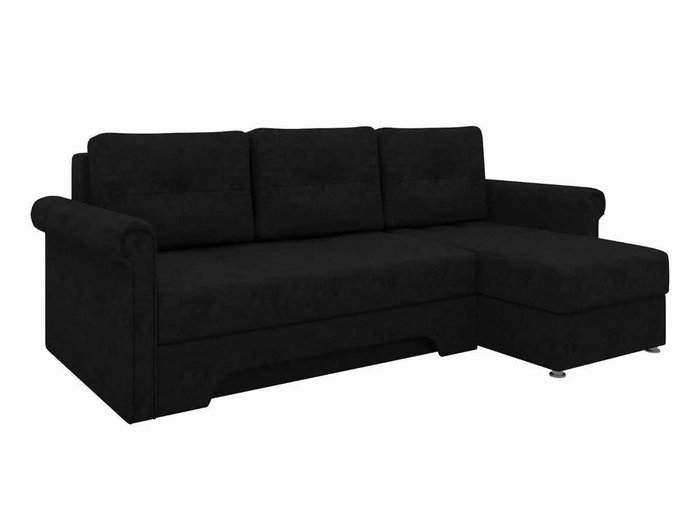 Угловой диван-кровать Леон черного цвета 