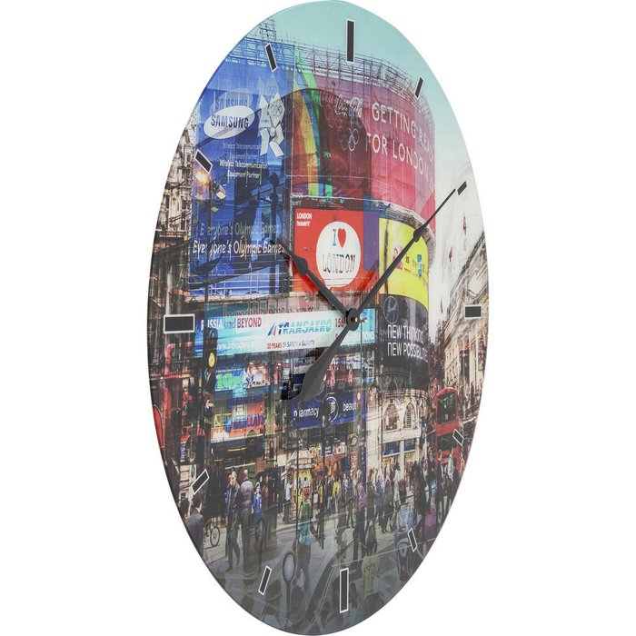 Часы настенные Piccadilly Circus с круглым циферблатом