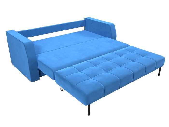 Прямой диван-кровать Малютка темно-голубого цвета