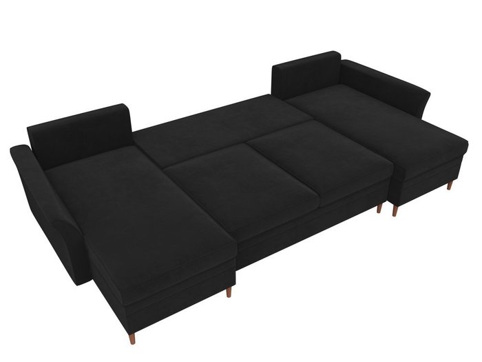 Угловой диван-кровать София черного цвета