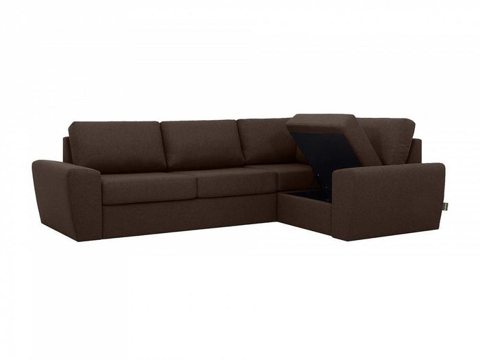 Угловой диван-кровать Peterhof темно-коричневого цвета 