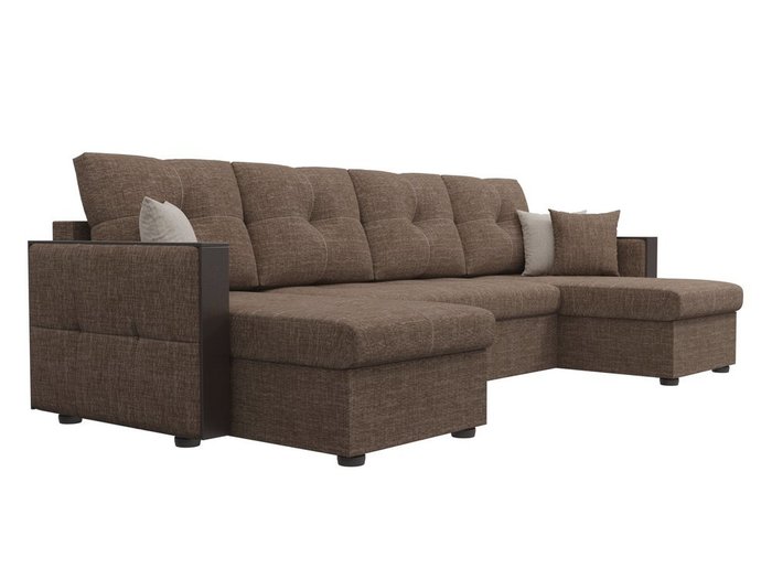 Угловой диван-кровать Валенсия коричневого цвета  - лучшие Угловые диваны в INMYROOM