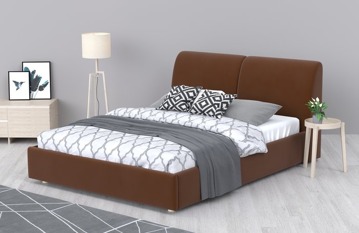 Кровать Бекка 120x200 темно-коричневого цвета