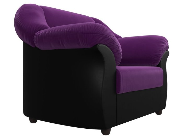 Кресло Карнелла черно-фиолетового цвета (ткань/экокожа)