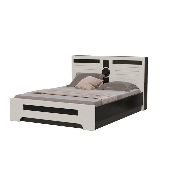 Кровать Престиж 160х200 с подъемным механизмом серо-коричневого цвета