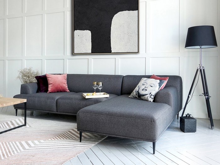 Угловой диван Portofino серого цвета