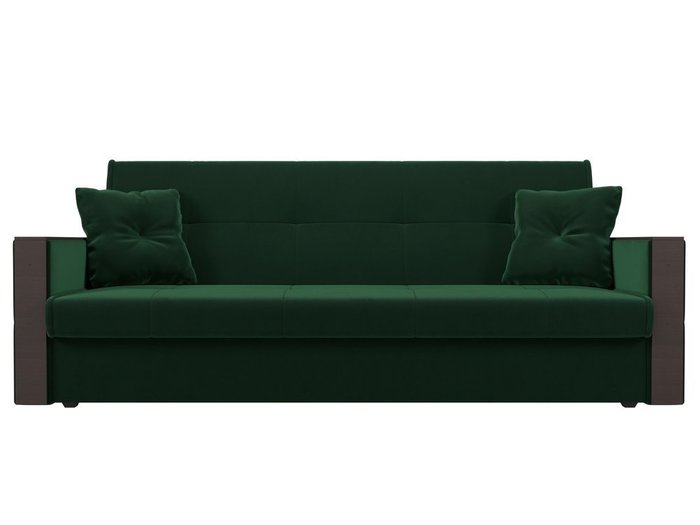 Прямой диван-кровать Валенсия зеленого цвета (книжка)