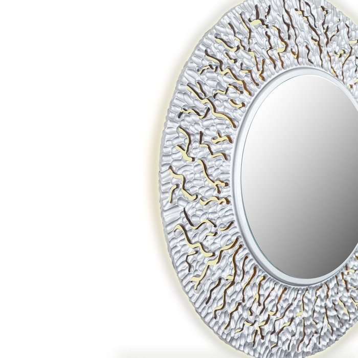 Настенное зеркало Coral серебряного цвета