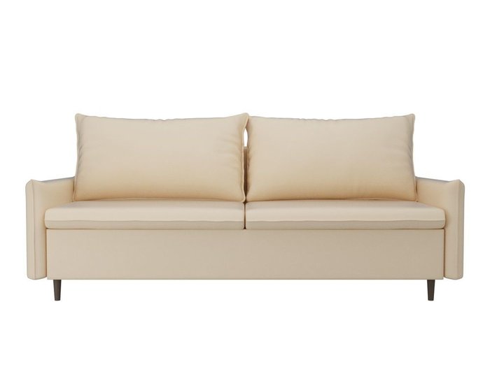 Прямой диван-кровать Хьюстон бежевого цвета (экокожа)