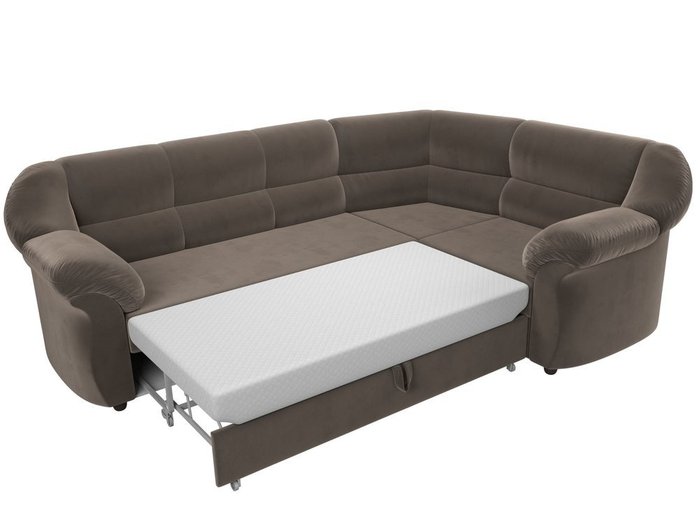 Угловой диван-кровать Карнелла коричневого цвета