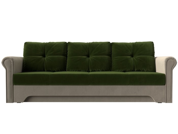 Прямой диван-кровать Европа зелено-бежевого цвета
