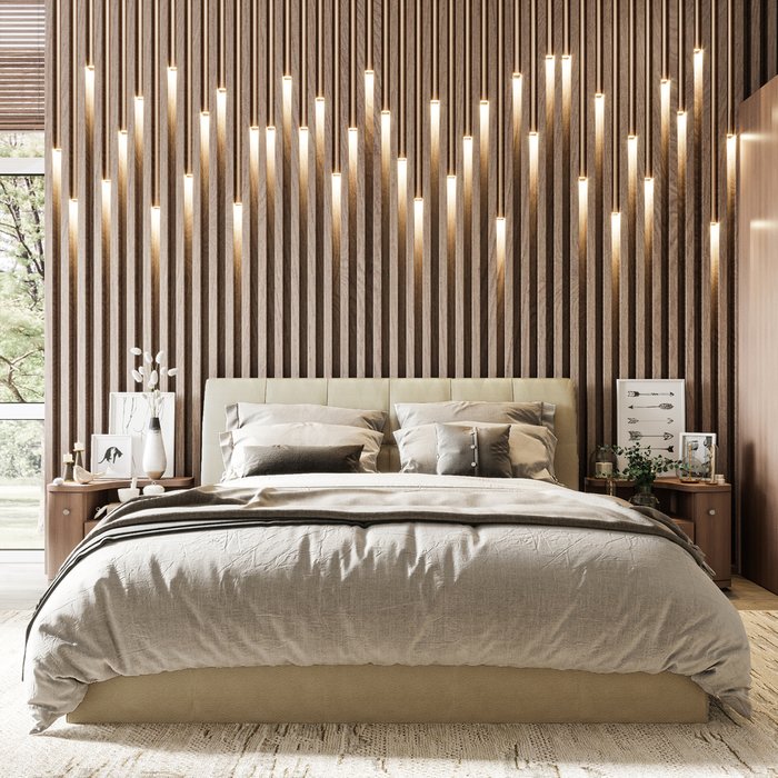 Кровать Инуа 180х200 бежевого цвета с подъемным механизмом  - купить Кровати для спальни по цене 71454.0