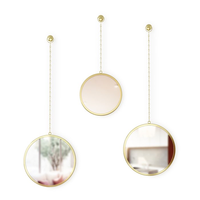 Зеркала настенные декоративные Dima круглые цвета латунь - лучшие Декор стен в INMYROOM