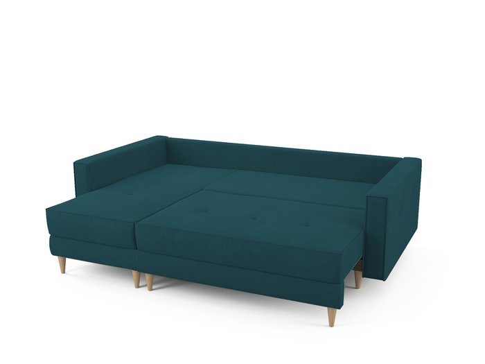 Угловой диван-кровать левый Оtto сине-зеленого цвета