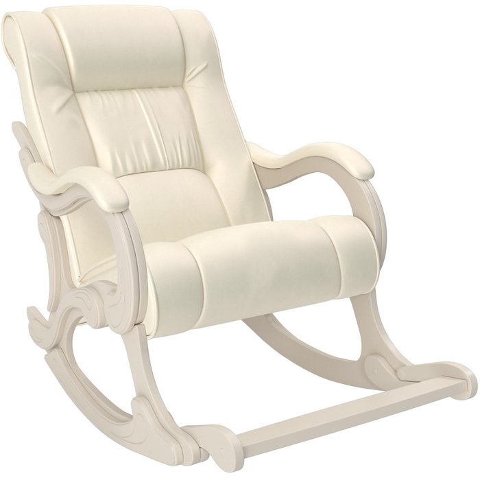 Кресло-качалка молочного цвета 