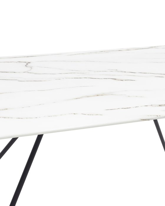 Стол обеденный Сакраменто со стеклянной столешницей белого цвета