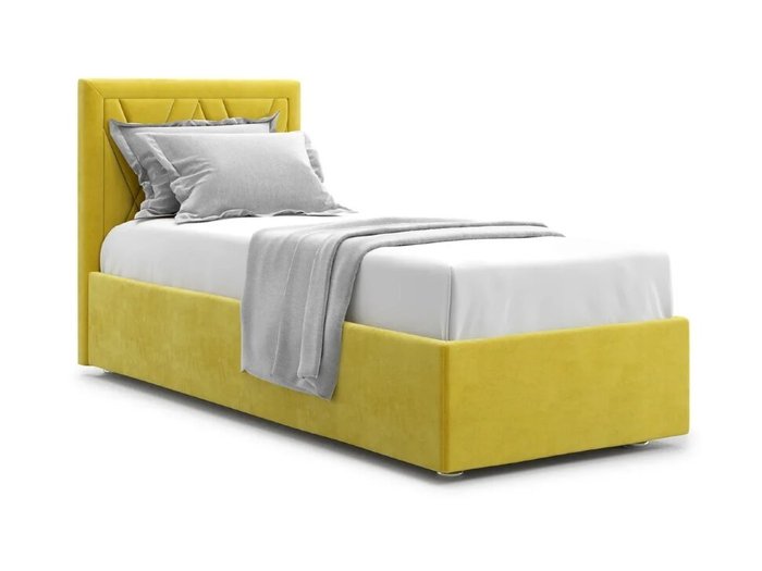 Кровать Premium Milana 90х200 с подъемным механизмом желтого цвета 