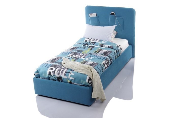 Кровать Fancy 120х200 голубого цвета