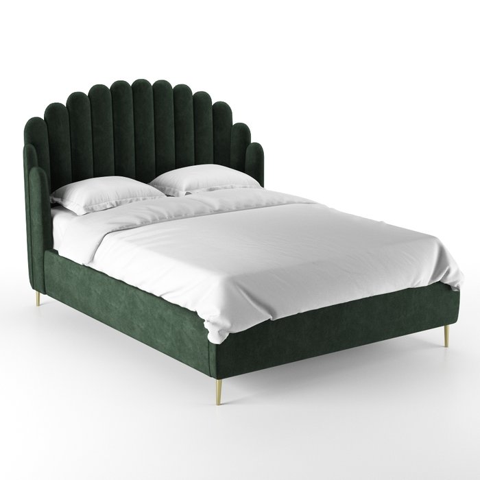 Кровать Amira 160х200 темно-зеленого цвета
