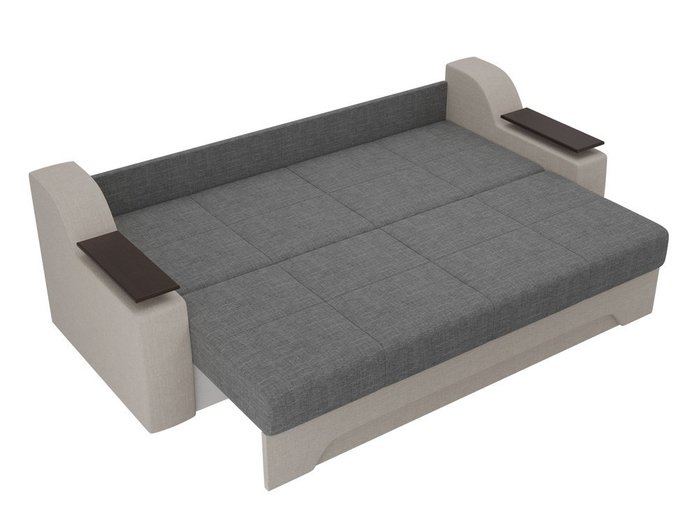 Прямой диван-кровать Сенатор серо-бежевого цвета
