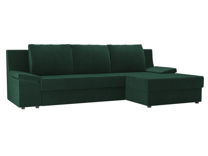 Угловой диван-кровать Челси зеленого цвета