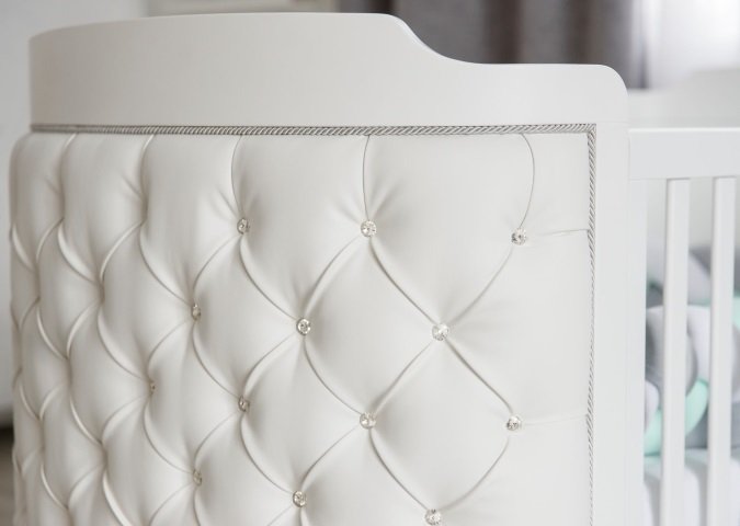 Кроватка-трансформер Elegance 74х134 белого цвета (экокожа)