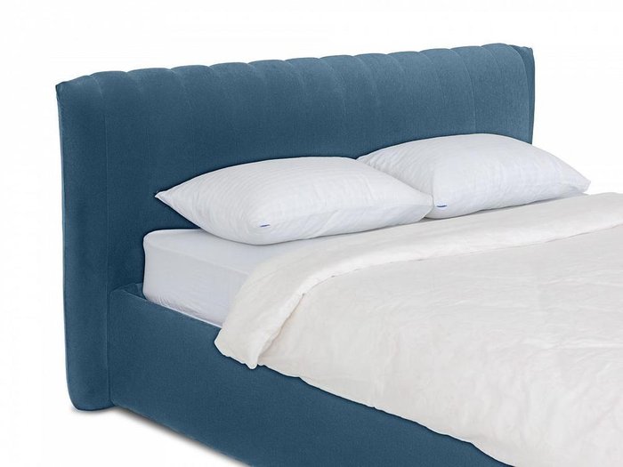 Кровать Queen Anastasia Lux синего цвета 160х200 с подъемным механизмом