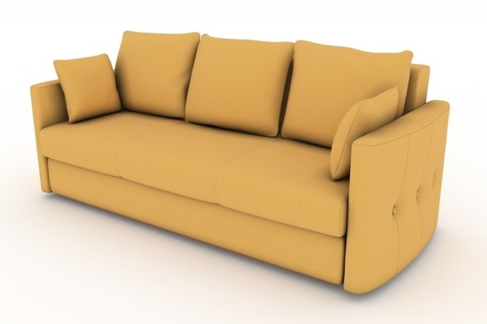 Прямой диван-кровать Луна желтого цвета