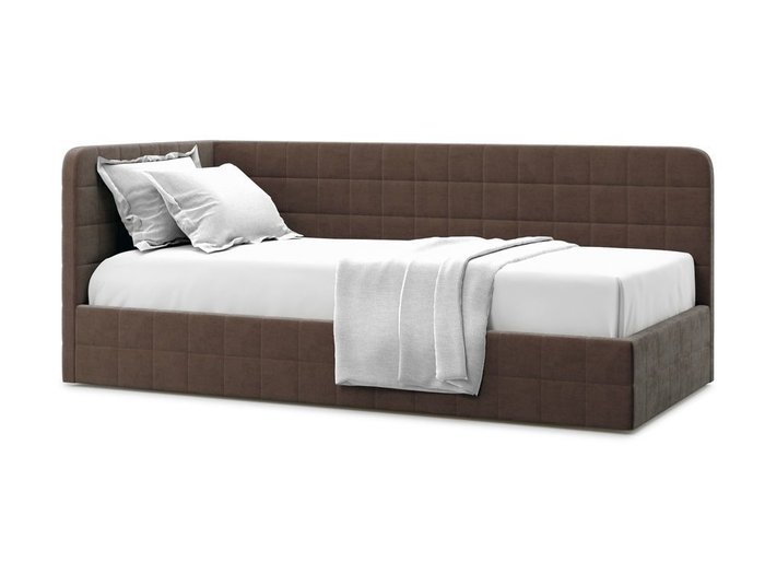 Кровать с подъемным механизмом Tichina left 90х200 коричневого цвета