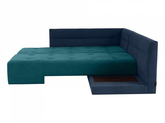 Угловой диван-кровать London сине-зеленого цвета