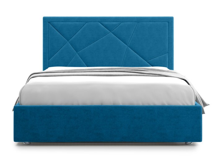 Кровать Premium Milana 3 180х200 синего цвета с подъемным механизмом 