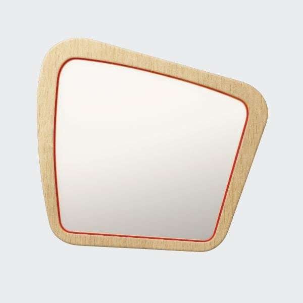 Зеркало настенное Woodi в шпоне с красным кантом