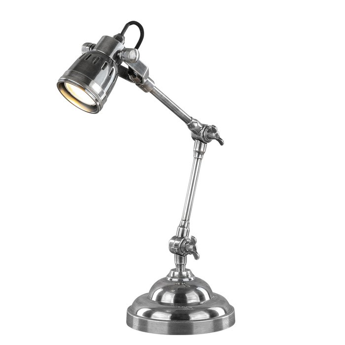 Настольная лампа из латуни серебряного цвета